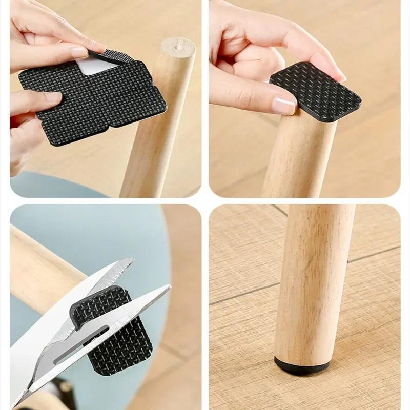 6/15/24pcs Furniture Pads, Adhesive Rubber DIY Furniture Feet Pad, Table Legs Stools, Chairs Mats, Table And Chair Foot Protec