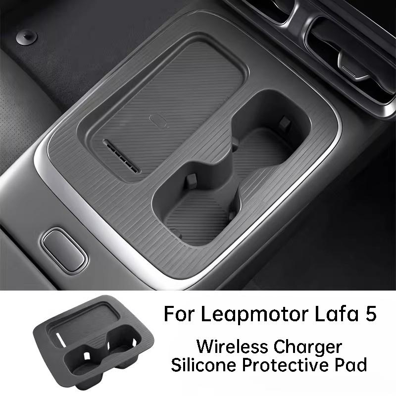 For Leapmotor B10 B01 Lafa 5 Car Wireless Charger Silicone Cover Scratch-resistant Protective Pad Interior Accessories