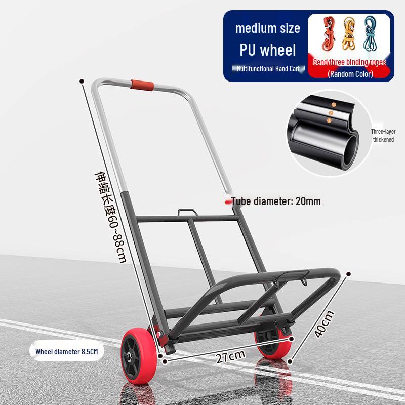 Foldable Hand Cart Trolley for Groceries, Luggage, and Express Delivery