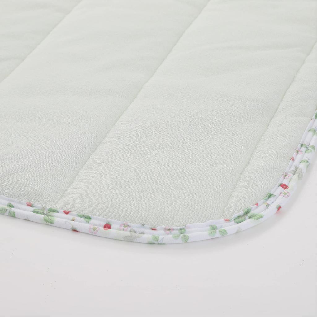 Nishikawa Washable Single Mattress Pad, Sinker Pile, High-Performance Rubber, Wild Strawberry and Wedgwood Green, CM03500003