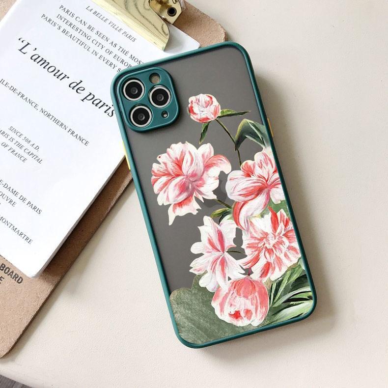Watercolor Painted Nice Flowers Pattern Phone Case for IPhone 12 13 Mini 11 14 15 Pro Max X XR 7 8 Plus Shockproof Flower Cover
