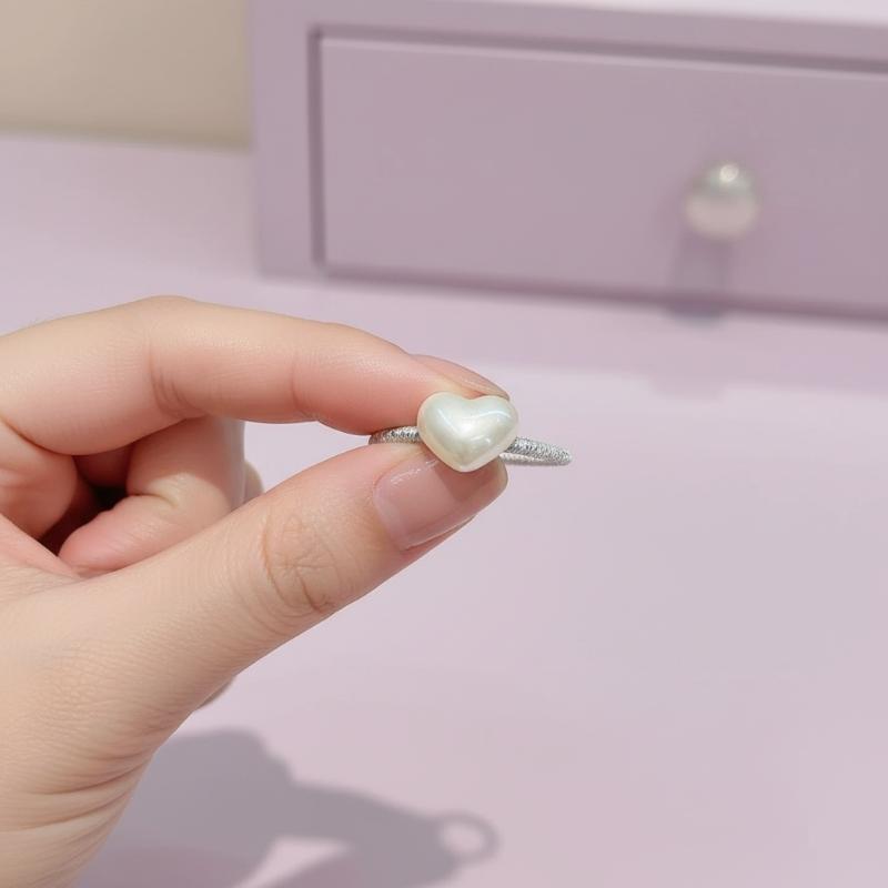 10pcs Heart-Shaped Rubber Bands - Silver/White Ponytail Holders for Girls & Babies, High Elasticity Durable Hair Ties