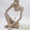 Niche Design Stainless Steel U-Shaped Pendant Necklace Women'S Versatile 18K Gold Horseshoe Collarbone Chain Jewelry