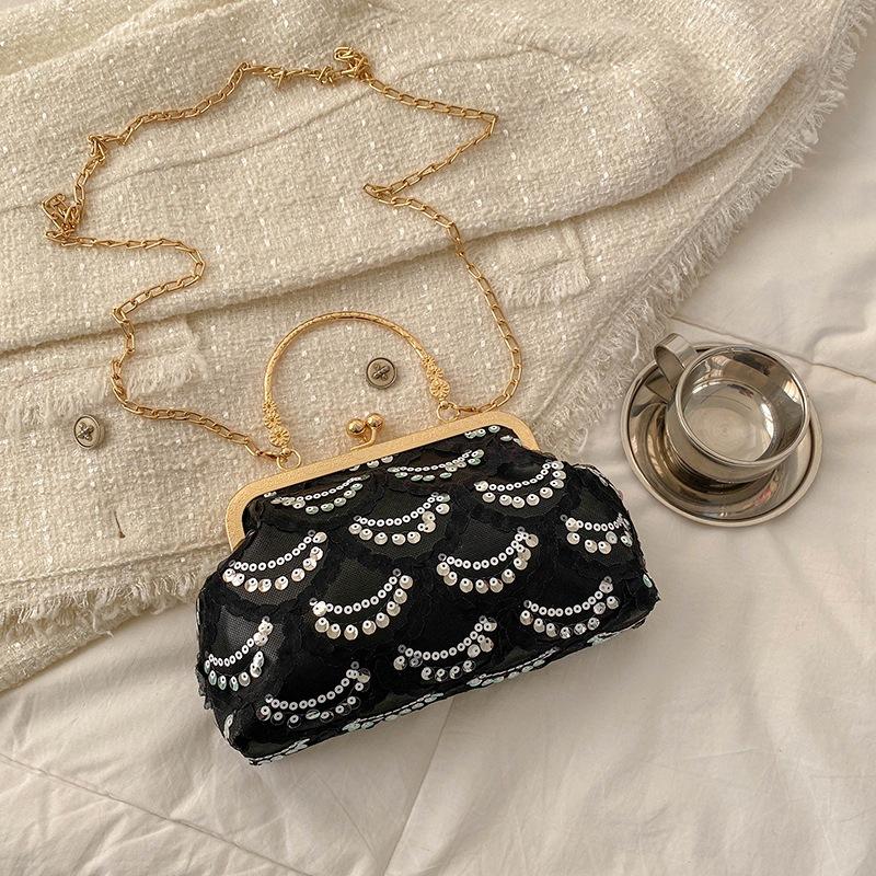 Handtasche Nischendesign Tasche Damen Sommer neue Mode Kette Umhängetasche High-End Pailletten