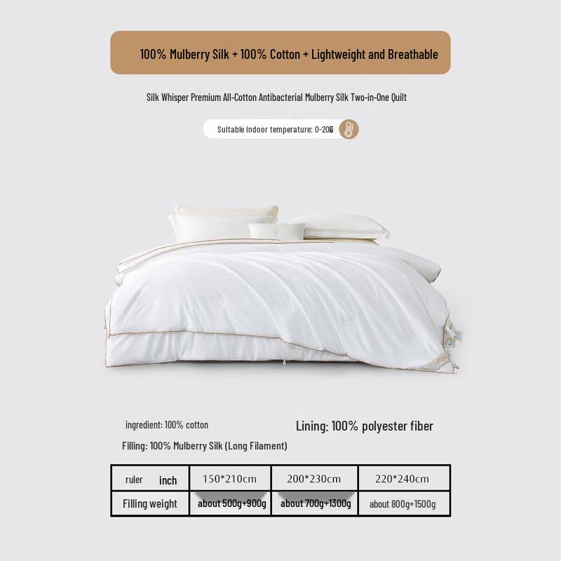 

Mercury Home Textiles 100% Mulberry Silk Mother-Child 2-in-1 Quilt