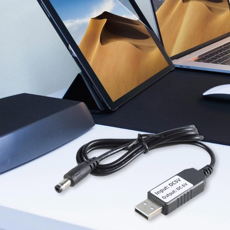 USB 5V2A to 6V1A 5.5x2.1mm Charging Cable for Electronic Gadgets with 5.5x2.1mm Replaces 4AA LR03 LR6 LR14 BAtteries