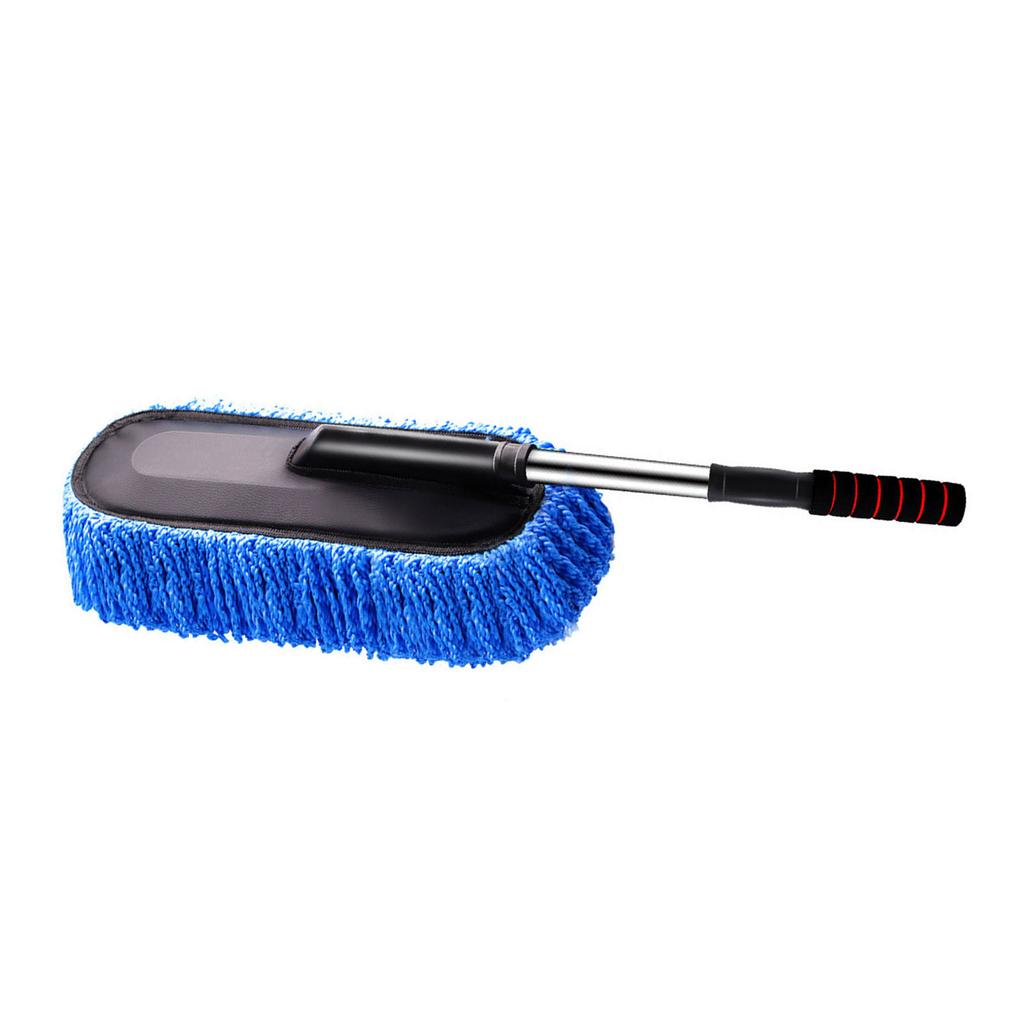 Car Duster Multifunctional Extendable Handle Soft Auto Exterior Interior Dusting Cleaning Brush Blue