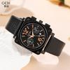 Fashion Large Dial Ladies Multifunctional Calendar Belt Quartz Watch