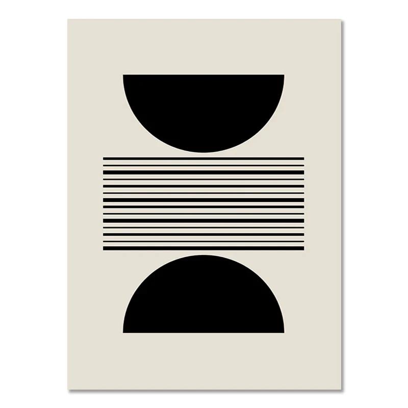 Bohemia Line Poster, Geometric Leaf, Rainbow Decoration, Abstract Painting, Canvas Painting, Picture for Living Room Decor