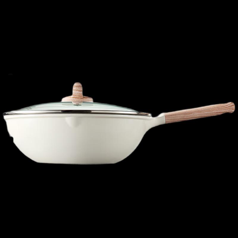32cm Non-stick Flat Bottom Maifan Stone Wok