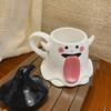 Funny ceramic cup with lid Halloween trend personalized coffee drinking cup birthday gift for male and female couples