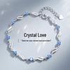 Wave Crystal Love Bracelet for Girls - Summer Fresh, Blue Diamond High-End Chain, Best Friend Fashion Accessory