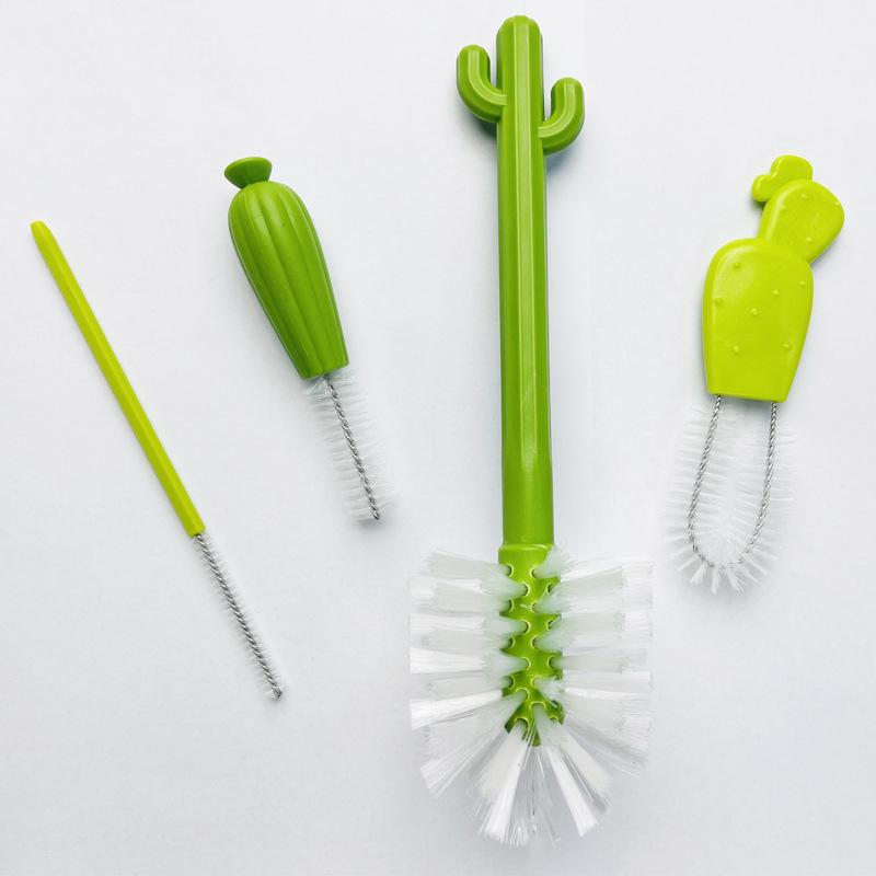 Cactus Multifunctional Bottle & Straw Cleaning Brush Set for Baby Pacifiers