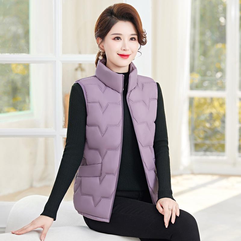 Gilet in cotone imbottito da donna, autunno inverno, corto, ampio, casual, alla moda, taglie forti, senza maniche.