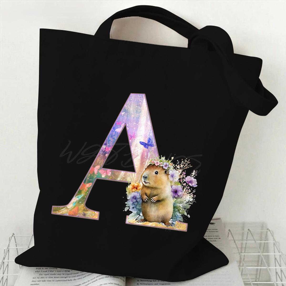 

Рюкзак через плечо с капибарой, с принтом букв, модный, студенческий, ручная сумка для репетиторства, большая вместимость, сумка кроссбоди, женский No Spec