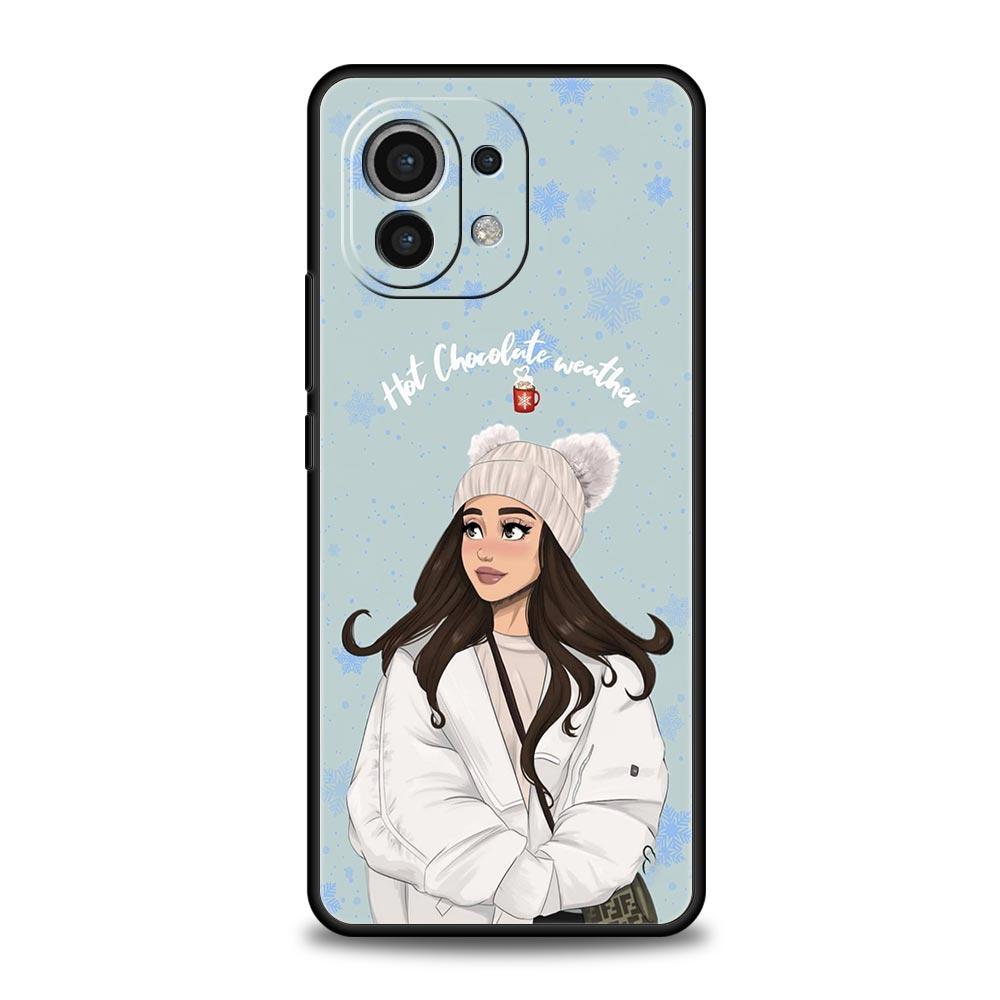 

Рождественский Арт Девушки Кофе Чехол для Телефона Для Xiaomi 13 12 11 Lite 12T 11T 10T 9T Mi Poco X5 M4 M3 X4 X3 Pro F5 F4 F3 GT 5G Обложка Poco F3