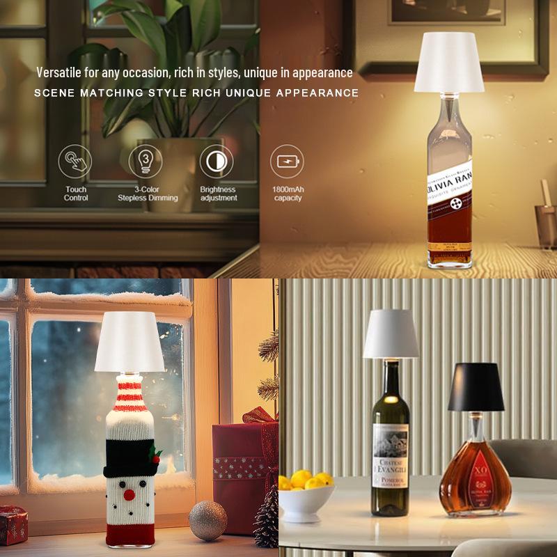 USB Şarj Edilebilir Dokunmatik Karartmalı LED Masa Lambası (Şarap Şişeleri İçin) - Yatak Odası, Bar veya Restoran Atmosferi İçin Mükemmel