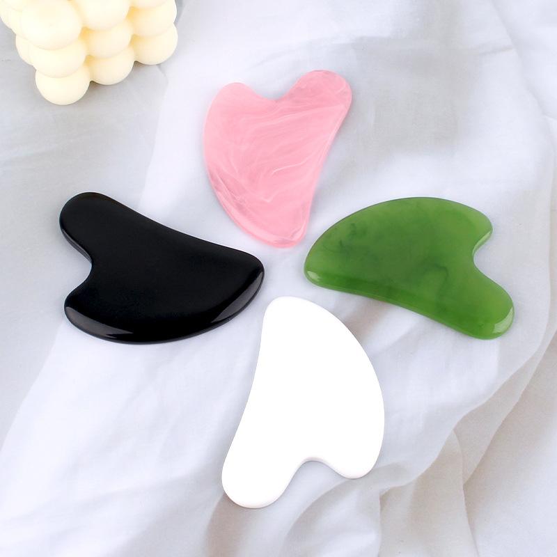 1Pc  Stone Gua Sha Massage Board For Face Rose Quartz Guasha Plate Jade Face Massager Scrapers Tools For Face Neck Back Body