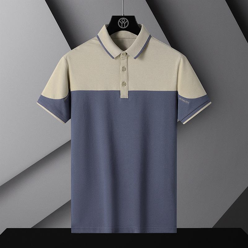 Erkek Yaz Polo Gömlek T-Shirt Iş Rahat Nefes Tee Düz Renk Gevşek Rahat Yaka Kısa Kollu Gömlek