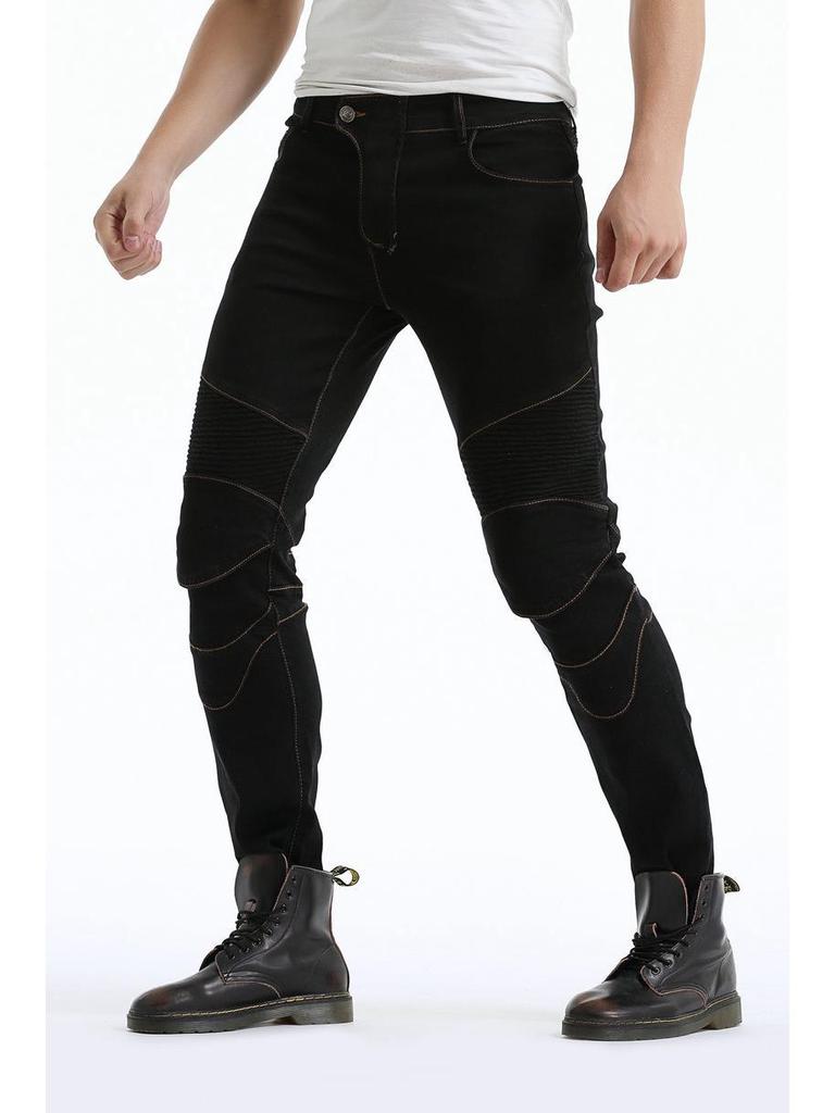 High Elasticity Straight Leg Motorcycle Riding Jeans