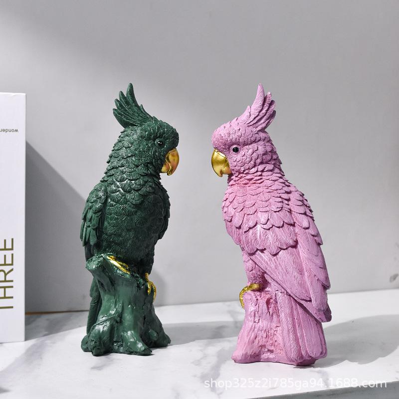 Nordic Modern Minimalist Parrot Resin Statue Home Decor Creative Animal Figurine Crafts Ornaments Table Living Room Decorations