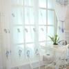 Embroidery Sheer Curtains Floral Drapes Window Treatment Curtain Panels For Living Room