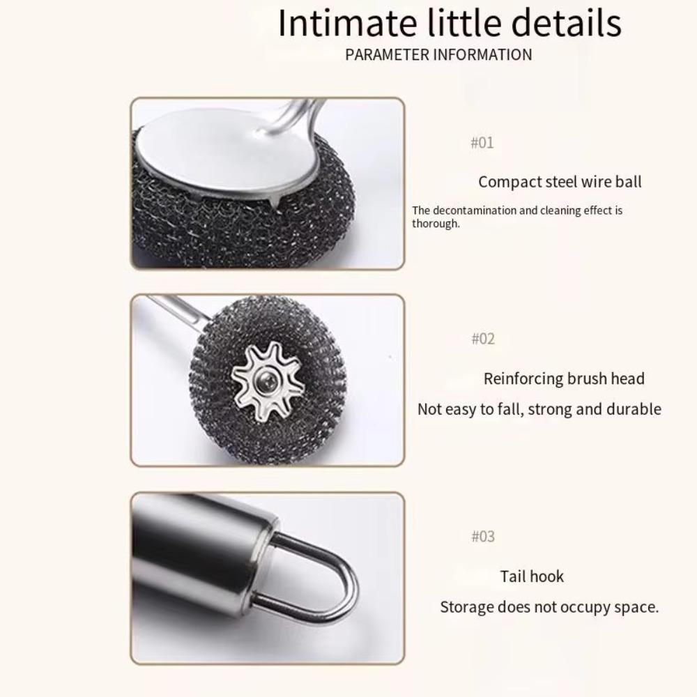 Edelstahl Spülbeckenbürste Starke Dekontamination Ölentferner Scheuerschwamm Schüssel Topf