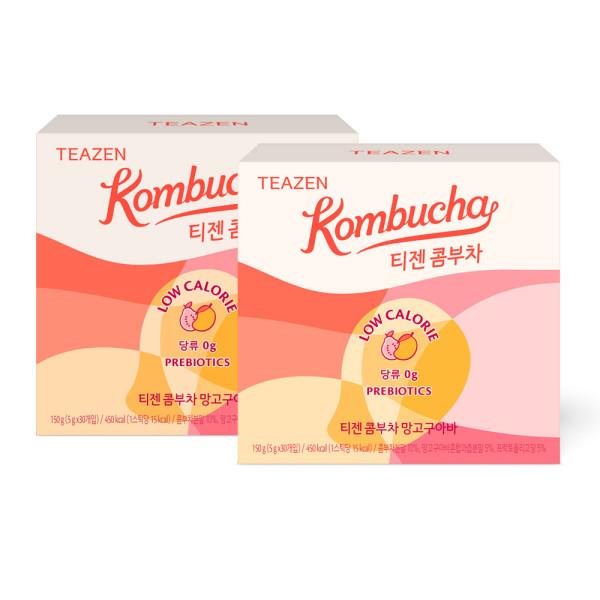 

Teazen Kombucha Mango Guava 30 sticks x 2 boxes, Korea Kombucha