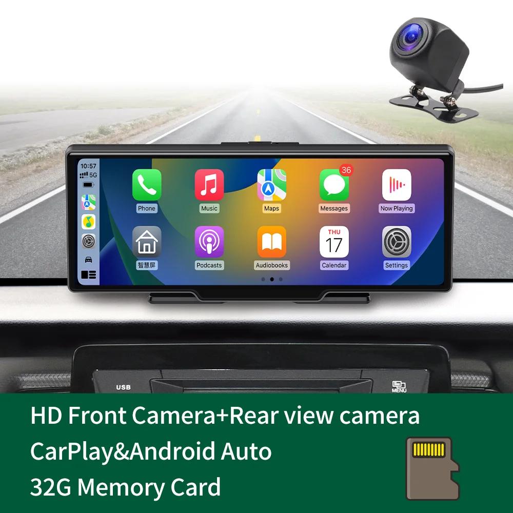10.26" Dash Cam Rearview Camera Wifi Carplay & Android Auto 2K DVR GPS Navigation Video Recorder Dashboard Dual Len 24H Park AUX