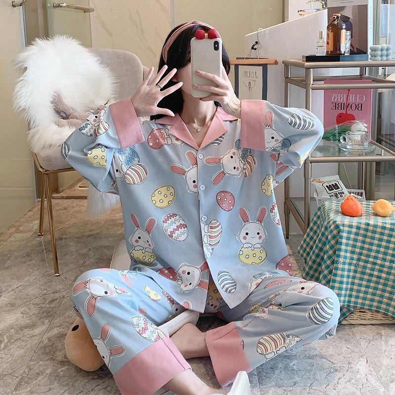 GMXIA Pajamas for Girls In Spring and Autumn Are Cute and Casual. They Are Long-sleeved and Long-pants Home Wear That Can Be Worn Over Two Sets
