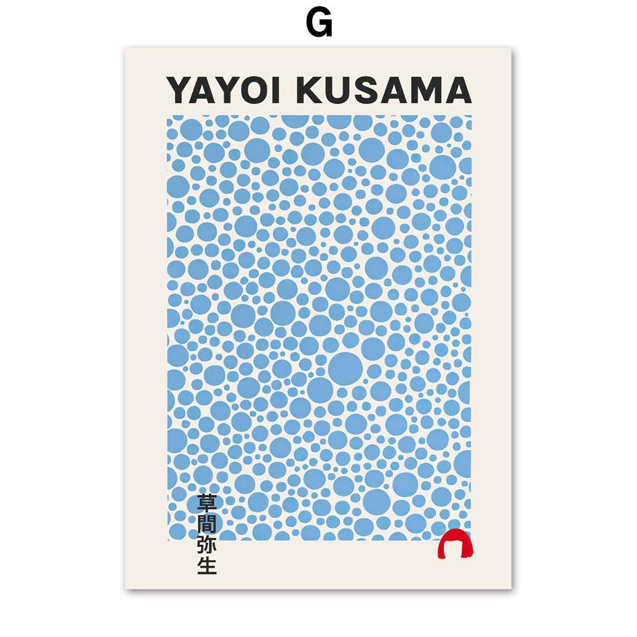 Japanese Yayoi Kusama Pumpkin Polka Dot Wall Art Canvas Painting Nordic Posters And Prints Wall Pictures For Living Room Decor