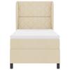 Box Spring Bed with Headboard Cream 90 x 200 cm Fabric
