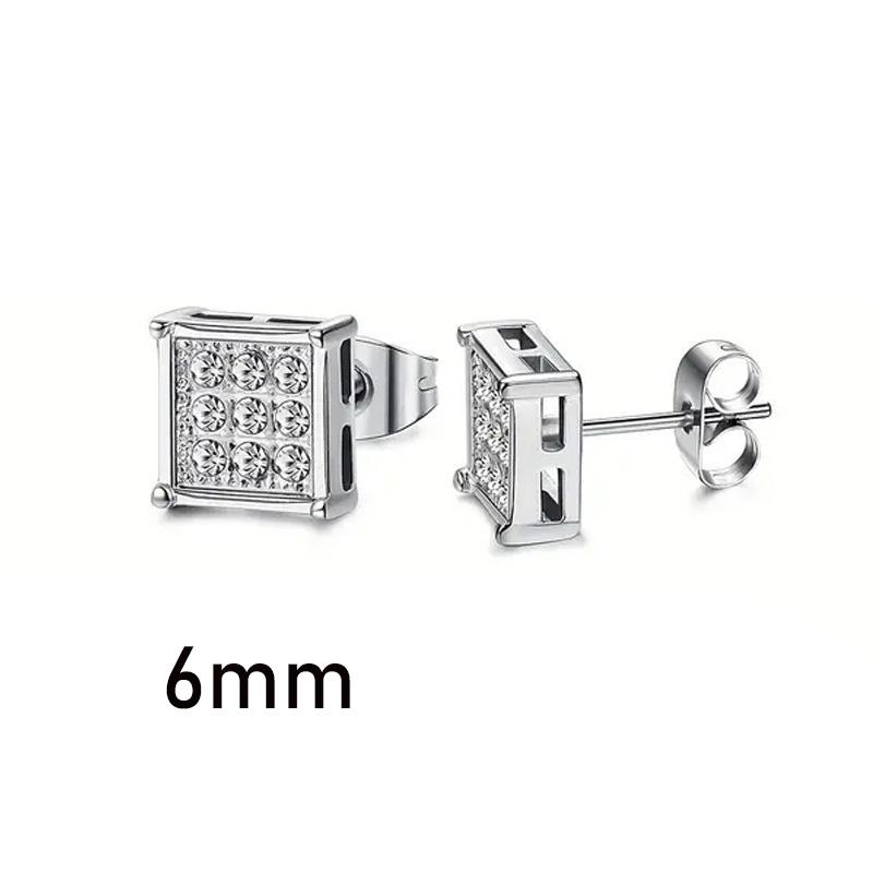1 Pair Gothic Viking Rune Stud Earrings For Women/Men Stainless Steel Cubic Zirconia Rock Punk Piercing Jewelry