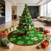 Double-Sided 36in/91.44cm Tree Skirt - -Themed Decor (Phrase & Patterns), Tie Closure, Ideal For Christmas/Seasonal Home Decor, Festive Tree Base Cov