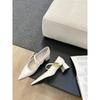 2025 spring and autumn new fashion versatile French thick heel gentle wind Mary Jane small leather shoes women's shoes pointed