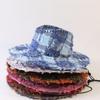 European and American Classic Retro Old Plaid Burr Jazz Hat Men's and Women's Outdoor Sunscreen Sunshade Big Eaves Western Cowboy Hat