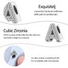 Classic 925 Silver 26 English Letters Charms Beads Sparkling Zircon Fit Qikaola 925 Bracelets DIY Jewelry Birthday Gift