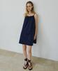 Mais Floral Daisy Seersucker Mini Dress / Navy