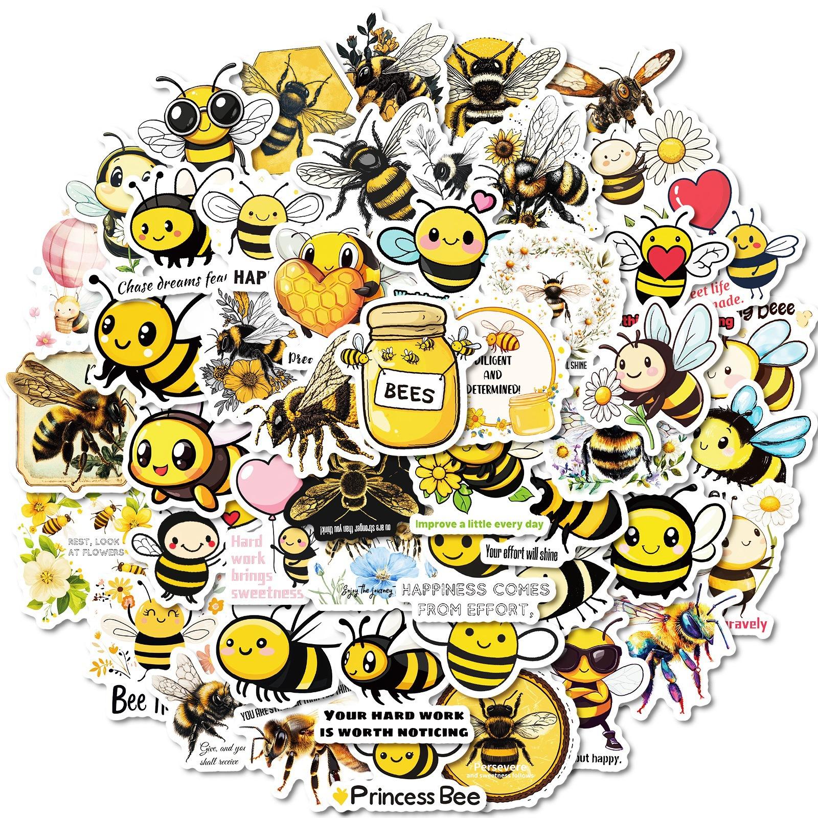

New 50 Cartoon Animal Bee Graffiti Stickers Combined with PVC Waterproof Notebook Guitar Decoration