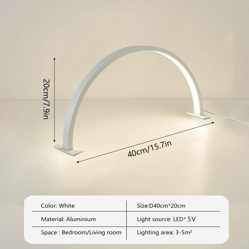 LED Half Moon Nail Lamp USB 5V For Embroidery Eyebrow Tattoo Nail Beauty Fill Light Desktop Manicure Shop Fill Lighting Fixtures