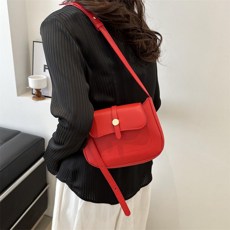 Popular Vintage Shoulder Bag With Street Style Element Stitching Line For Daily Match