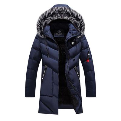 Winter Men's Long Jacket Fashion Men Fur Collar Thermal Classic Coats Casual Warm Windbreaker Padded Jackets Men Clothing