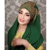 Premium Chiffon Hijabs Scarf Shimmer Gold Glitters Beads Hijab for Muslim Woman Head Scarf Shawl Wrap Lightweight