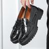 Men's British Tassel Loafers - Leather Slip-On Shoes with Glossy Finish and Lightweight Polyurethane Sole
