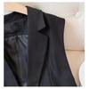 Moda Damska Czarna Kamizelka Wiosna Jesień Bez Rękawów Kamizelka Slim Fit Casual Odzież Wierzchnia Top w Stylu Koreańskim