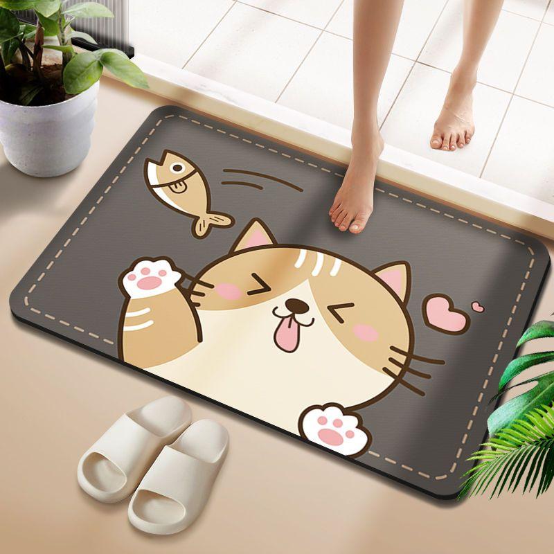 

Впитывающий коврик для пола из диатомовой грязи для ванной, нескользящий, быстросохнущий коврик для ног, подушка для двери ванной комнаты, можно резать 40X60cm 15.7X23.6in