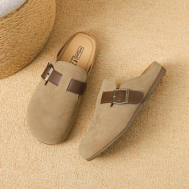 

A081 Huiliya женские 2025 новая весна платформа Boken сумка голова половина тапочки ленивая обувь 35 хаки