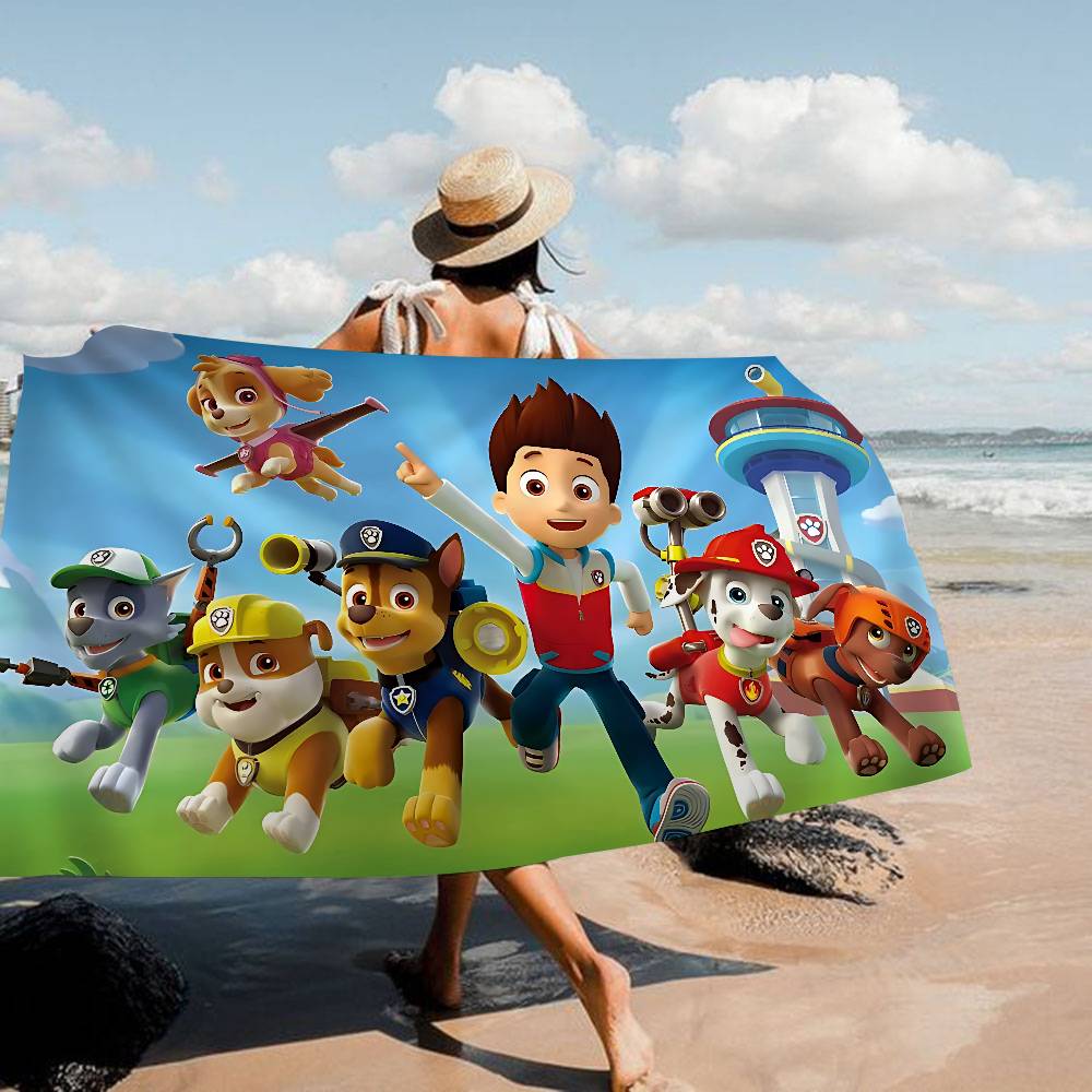 Anime P-Paw P-PatrolS Cute Microfiber Printed Beach Towel Mountain Climbing Yoga Beach Swimming Running Absorbent Soft Towel