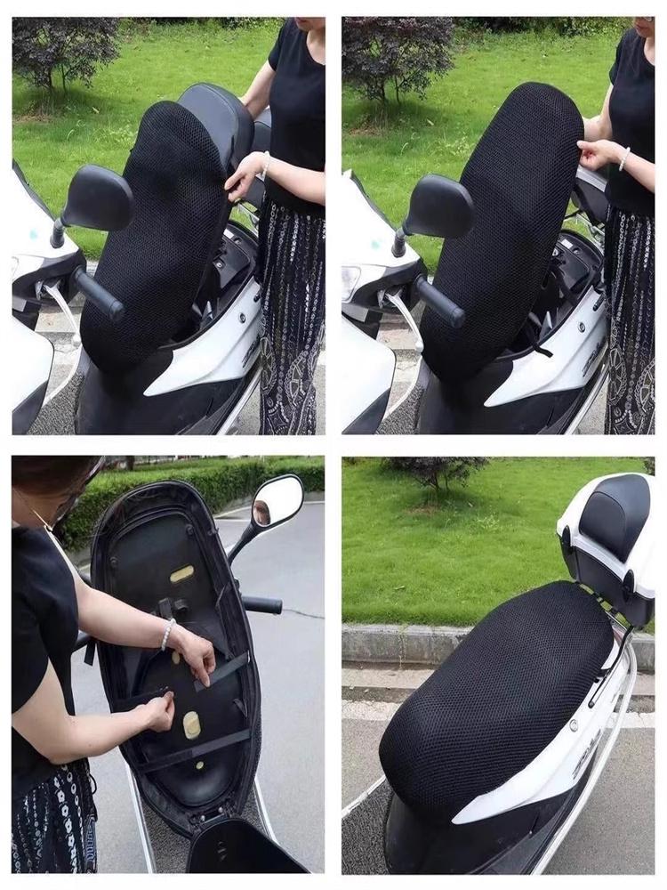 Leling Zhi Mai M3 Electric Scooter Seat Cover: Sun Protection, Heat Insulation, Breathable Honeycomb Mesh for All Seasons.