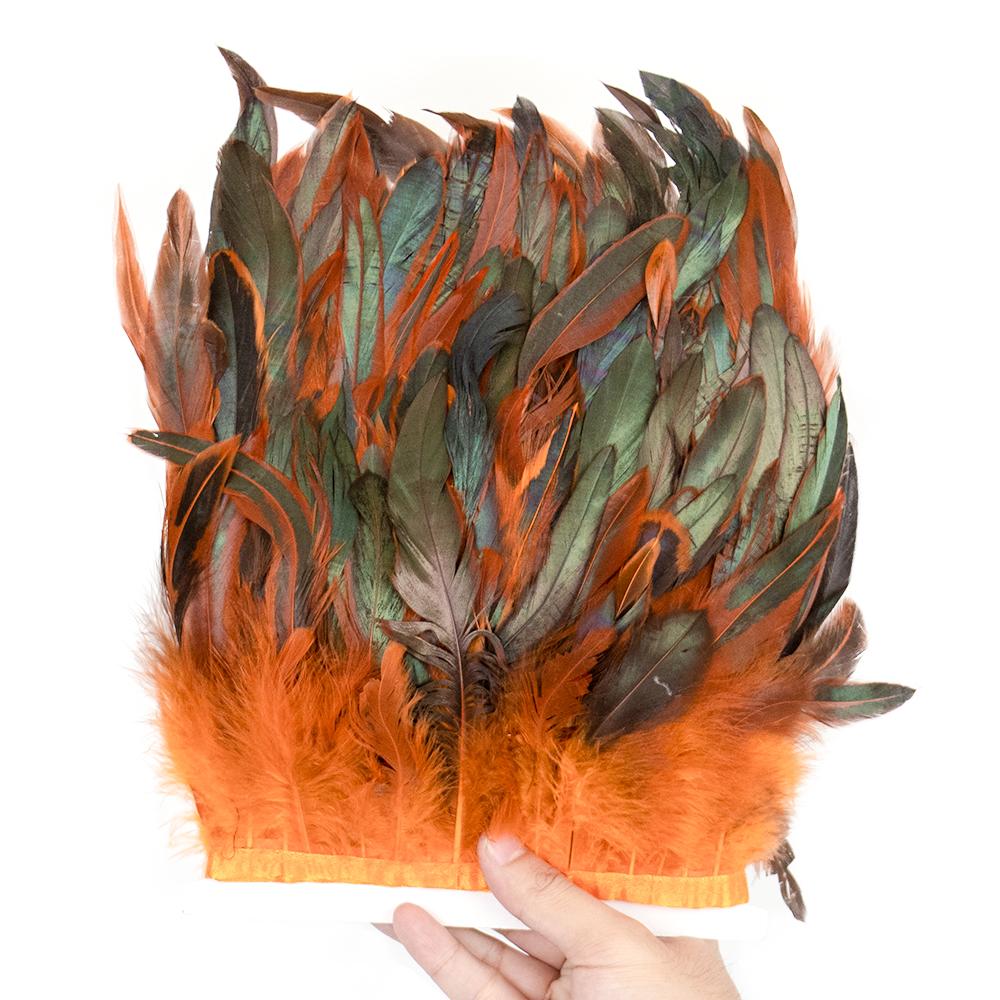 1M 2M 5M 10Meter Natural Rooster Feathers trim fringe 15-20cm Ribbon plumes For Craft ribbon fringe for skirt Party clothing